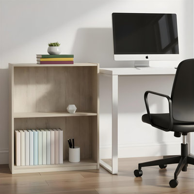 Gruen 2 Tier Open Shelf Bookcase Metropolitan Pine Modern Durable Bookshelf for Home Office Storage