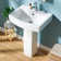 22" W x 17" D Pedestal Bathroom Sink Rectangular Vitreous China with Single Faucet Hole and Overflow