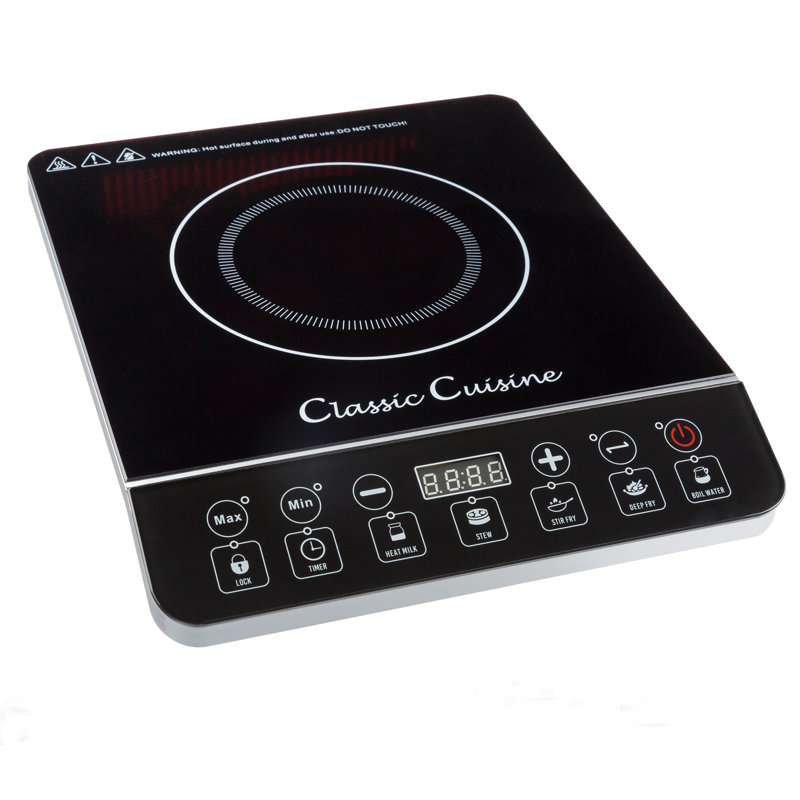 Plaque de cuisson électrique multifonctionnelle de 1 800 W avec outils de sécurité intégrés et 10 réglages de puissance