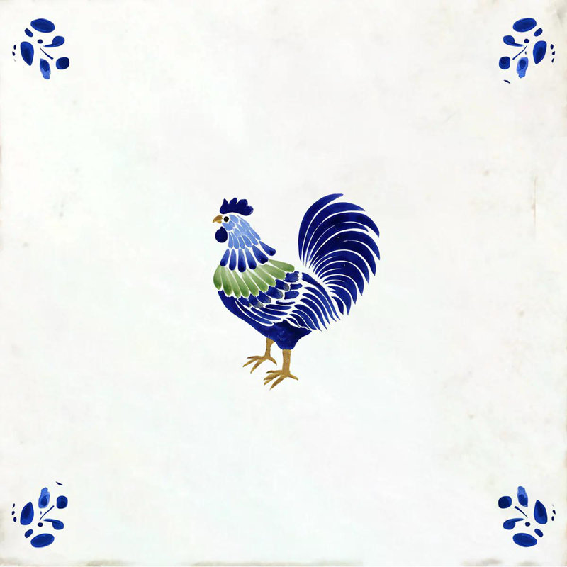Carreau de mosaïque auto-adhésif en vinyle 7 po x 7 po Chiken