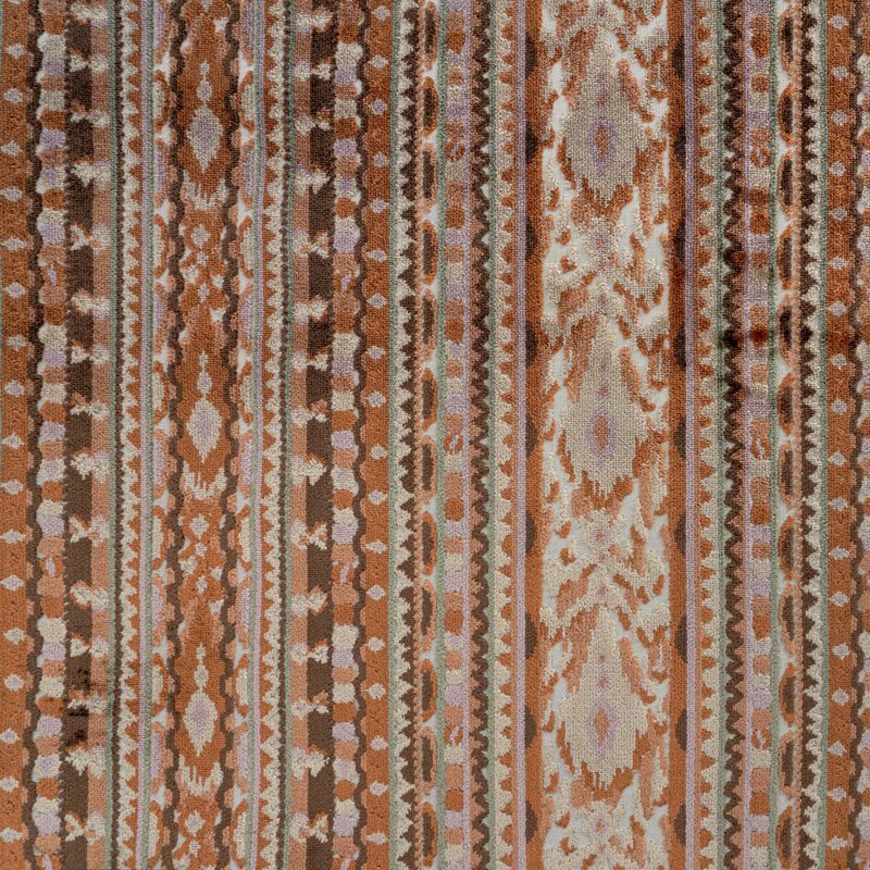 Sumatra Stripe Cut Velvet Upholstery Fabric, Canyon