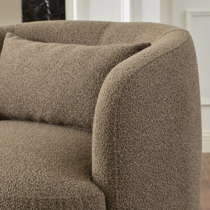 Sydney 34" Wide Boucle Polyester Upholstered Swivel Armchair (set Of 2), Teddy Boucle