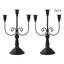 2-Piece 3-Arm Vintage Candelabras Metal Candle Holders