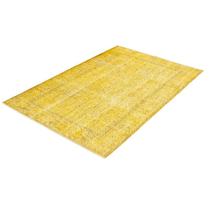 Dhaniyal One-of-a-Kind 5'5" X 8'6" 1980s Wool Area Rug in Yellow