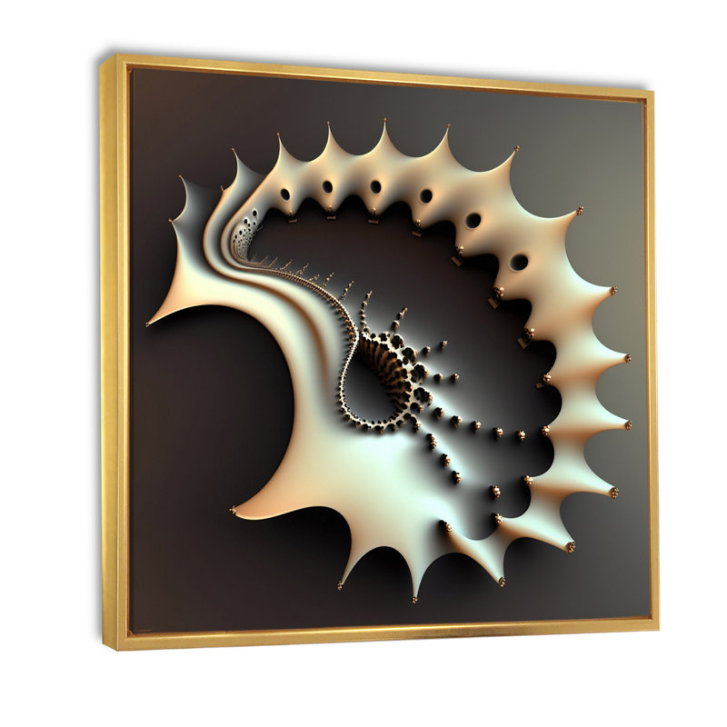 Fractal Universe - Imprimé, H 16 po x l 16 po x P 1 po, Cadre flottant doré