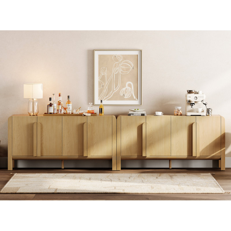 Adora Set Of 2 Sideboard Buffet With Storage, Modern 126" Wood Credenza With Doors And Adjustable Shelves For Kitchen,Living Room