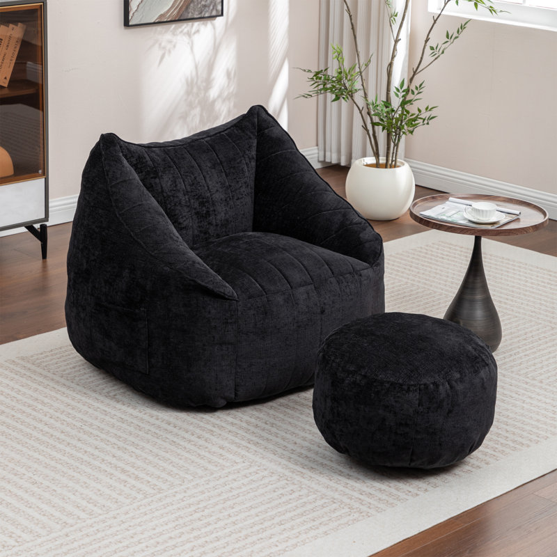 Fabric Bean Bag Chair, Black