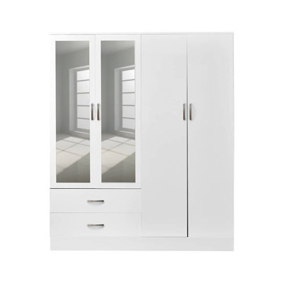 Everlean 4 Door Solid Wood Wardrobe