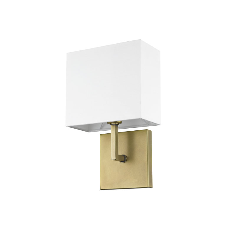 Juliana Steel Armed Sconce, Rubbed Brass