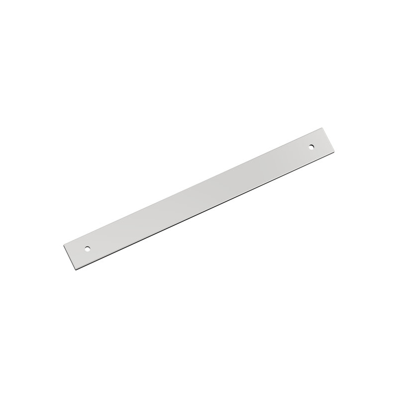 Plaque arrière rectangulaire en chrome poli Ladera de 8 à 13/16 po (225 mm), Chrome poli, H 1 po x l 10,1875 po x P 0,125 po