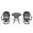 3-Piece All-Weather Cast Aluminum Dining Set With Black Frame, Includes 2 Swivel Chairs And 30.71-Inch Round Table-415241974