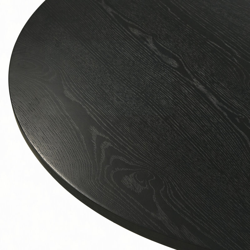 Ensemble de salle à manger rond à piédestal 5 pièces Corff, 5 Pieces: Table, 4 Chairs, Grey/Black