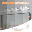 Luminaire de salle de bain 7 lumières DEL à intensité variable, barre de salle de bain chromée pour salle de bain, miroir de meuble-lavabo et salon-107041945-107041950