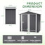 Remise de rangement en métal 6 x 4 pi avec porte verrouillable, maison de rangement imperméable pour outils de jardin