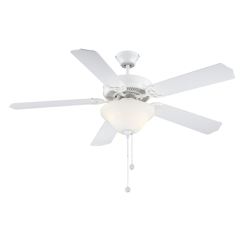 52" Garrett 5 - Blade Standard Ceiling Fan with Pull Chain and Light Kit Included