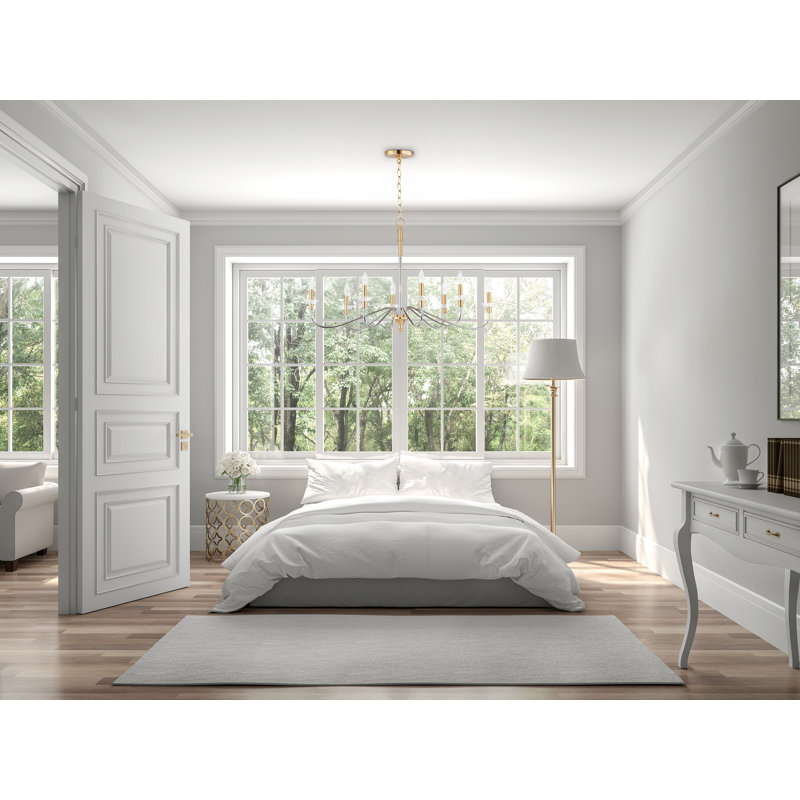 Linthicum 8 - Light Steel Dimmable Chandelier