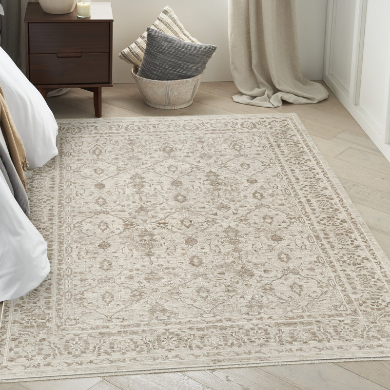 Bentonville 6' x 9' Ivory Grey Vintage Indoor Rug, Rectangle 5'3" x 7'3"