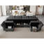 Ashbury Ivery 116.6" Wide U Shaped Linen Reversible Modular Sofa Livingroom Apartment Storage Sofa Sectional Couch-57128087