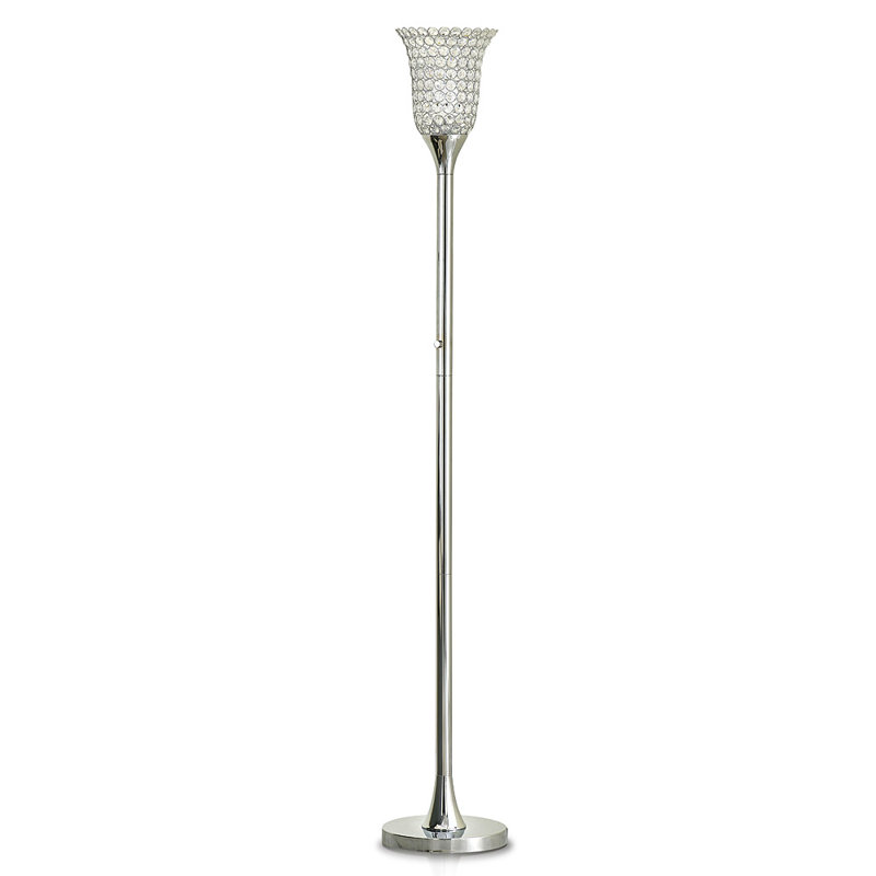 72'' Torchiere Floor Lamp, Polished Chrome