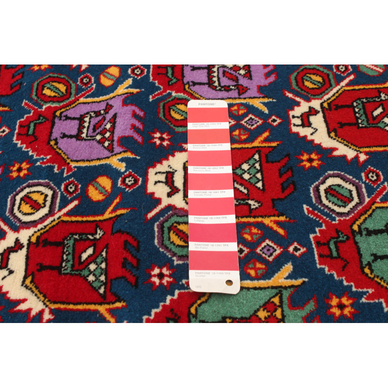Tapis unique en laine noué à la main de style années 1990 de 6 pi 5 po x 10 pi rouge Franchell