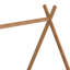 Lit de ferme double en bois massif avec structure triangulaire et garde-corps en forme de X