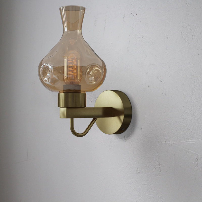 Aletris Glass LED Armed Sconce, Copper, No