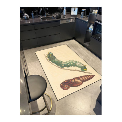 Tapis lavable à motif animalier chenille
