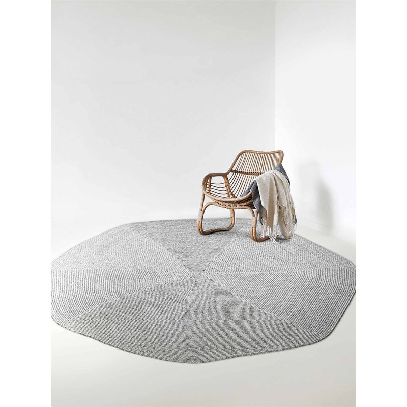 Round Rokuro Cotton Machine Made Indoor / Outdoor Area Rug, Round 6'6"