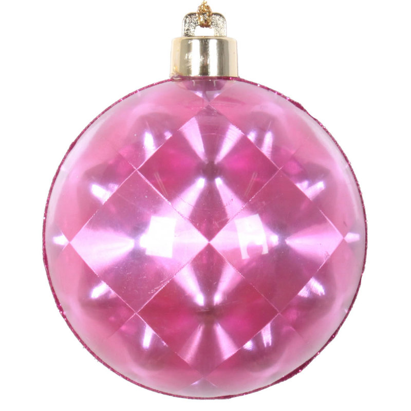  Ornement réfléchissant de 3 po Cerise Glitter 6 / sac. Ces ornements ont un effet réfléchissant avec un accent de rayures scintillantes. Ils sont l'ajout parfait à tout projet de décoration des Fêtes. Comprend 6 pièces par paquet.