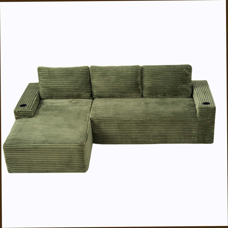 Canapé modulaire 104 po Cloud, Face à la gauche, Vert