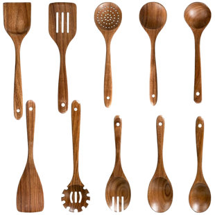 10 Pcs Cooking Utensil Set,wooden Kitchen Utensils Set,non-stick Heat Resistant
