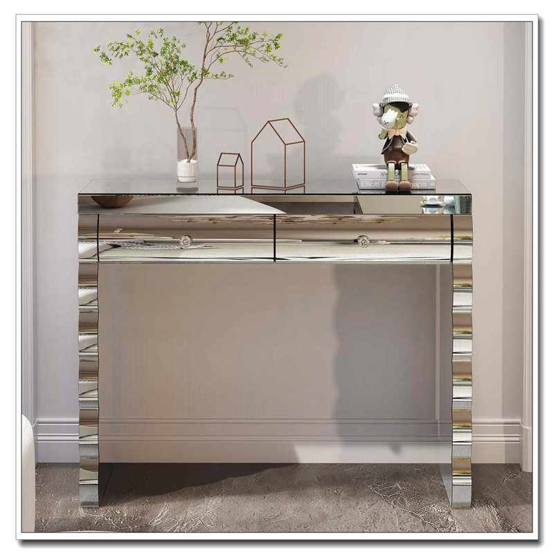 Mirror Console Table with 2 drawers