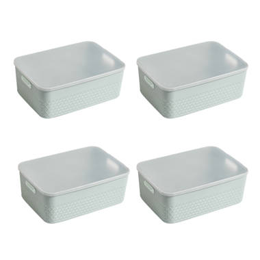 Mainstays Extra Large Decorative Plastic Storage Basket W/lid, Gray Set Of  4 Basket Storage Storage Baskets Storage Box - Storage Baskets - AliExpress