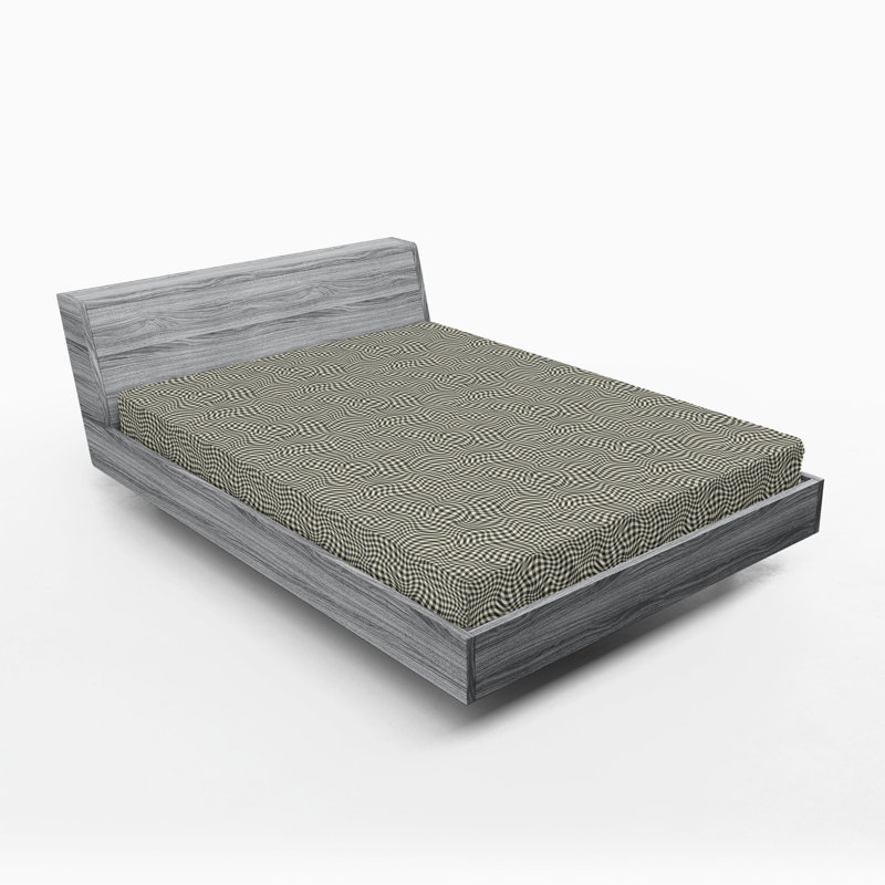 Drap-housse Ambesonne, Charcoal Grey Eggshell Checkered, Drap-housse de taille très grand