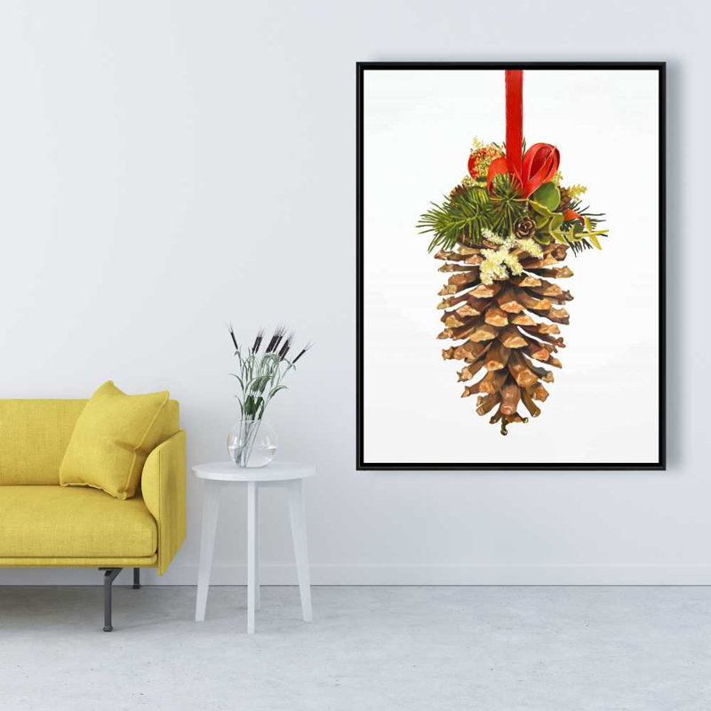 Cône de pin de Noël - décor de toile scandinave