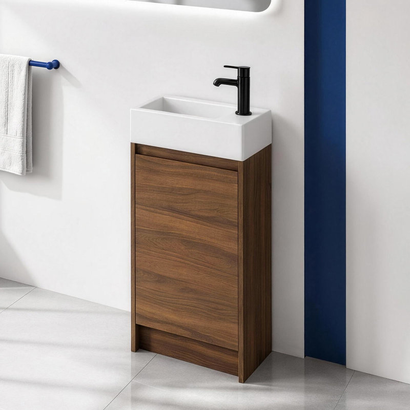 Meuble-lavabo autoportant étroit 18 po (assemblé)