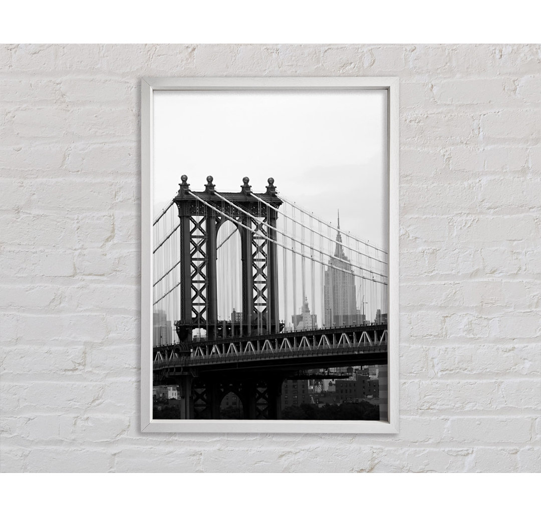 Empire State Through the Bridge - Einzelbildrahmen Kunstdrucke auf Leinwand