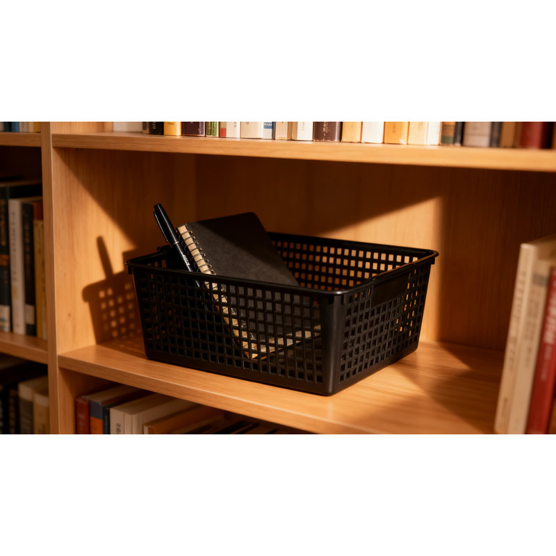 Large Plastic Storage Bins With Handles, Stackable Organizer Basket Set For Home Organization In Kitchen, Bathroom, Closet