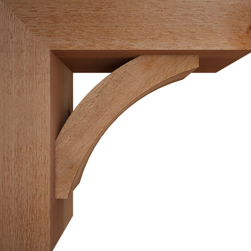 Thorton Block Bracket with Offset Brace, 20 x 20, 6"W Western Red Cedar (Rough Sawn)