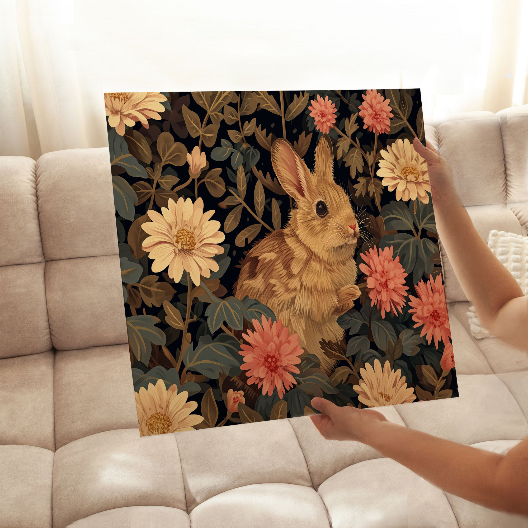August Grove® Animals William Morris Style Bunny Rabbit III Cottage ...