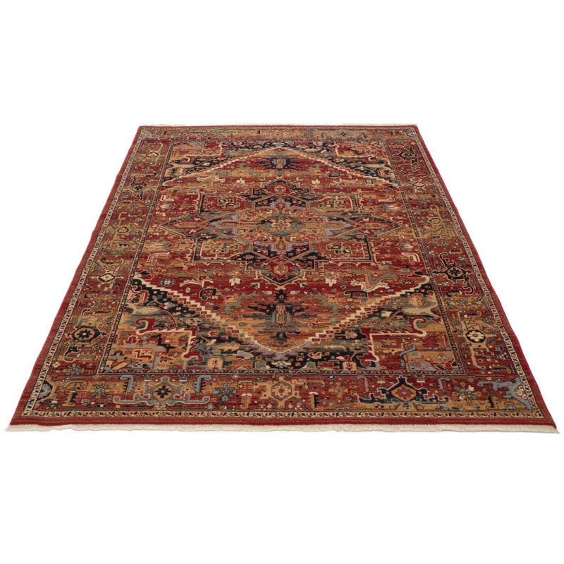Chrystene Oriental Handmade Machine Woven Wool Area Rug in Red, Rectangle 250 x 340cm