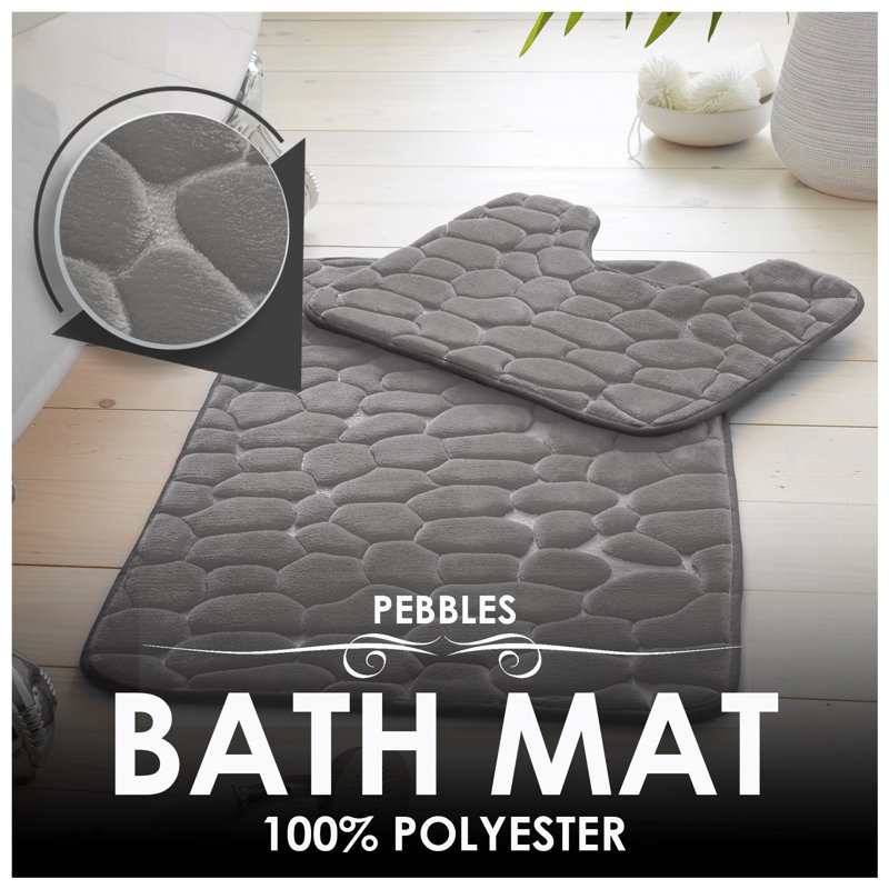 Memory Foam Non-Slip Bath Mat, Charcoal