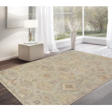 Tapis vert en laine noué à la main Oushak