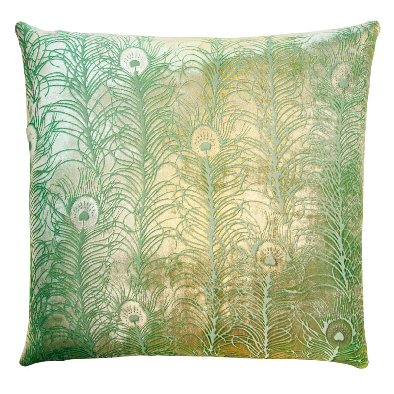 Lumbar Velvet Pillow Cover & Insert, Grass, Rectangle 14"H x 20"W