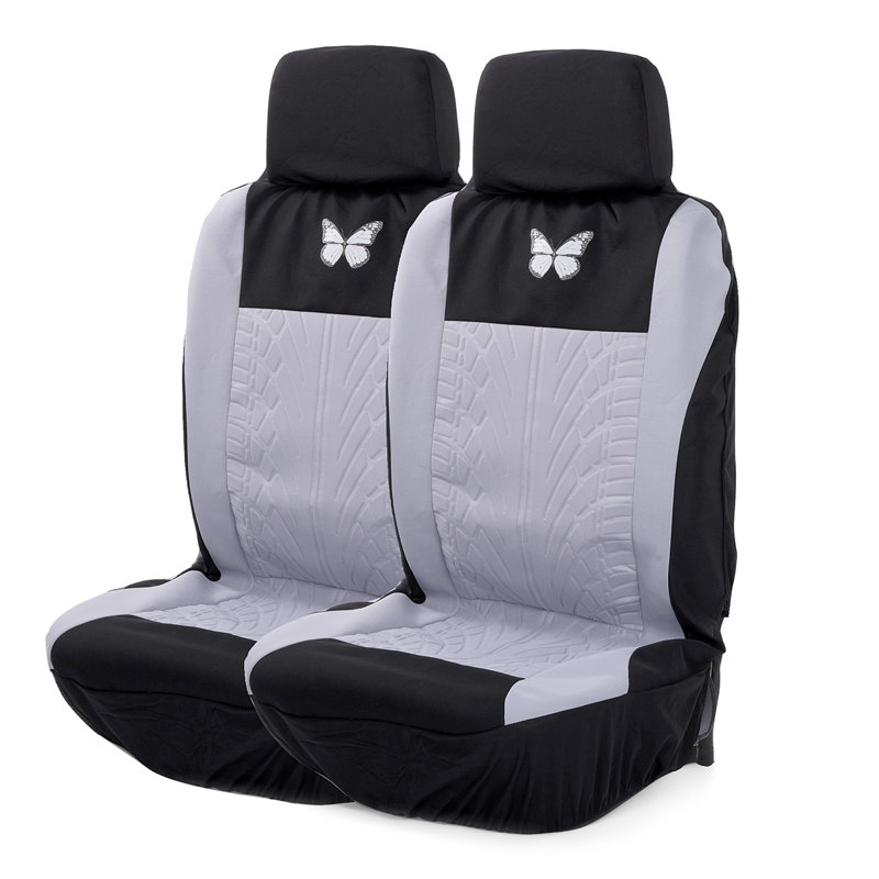 Car Seat Covers Full Sets Front and Split Rear Bench for Car 3D Tyre Embossed Automotive Interior Covers
