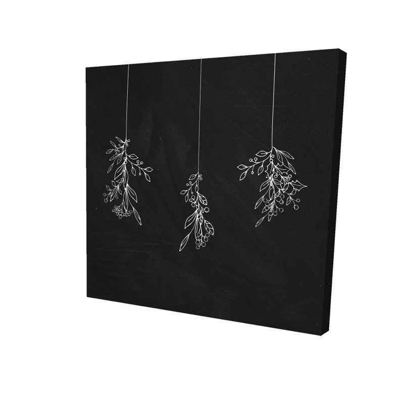 Toile blanche pour salle de bain Mistletoe | Décoration murale monochrome