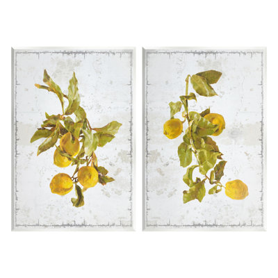 «Rustic Lemons & Leaves», ensemble de 2 plaques murales par GraffiTee Studios
