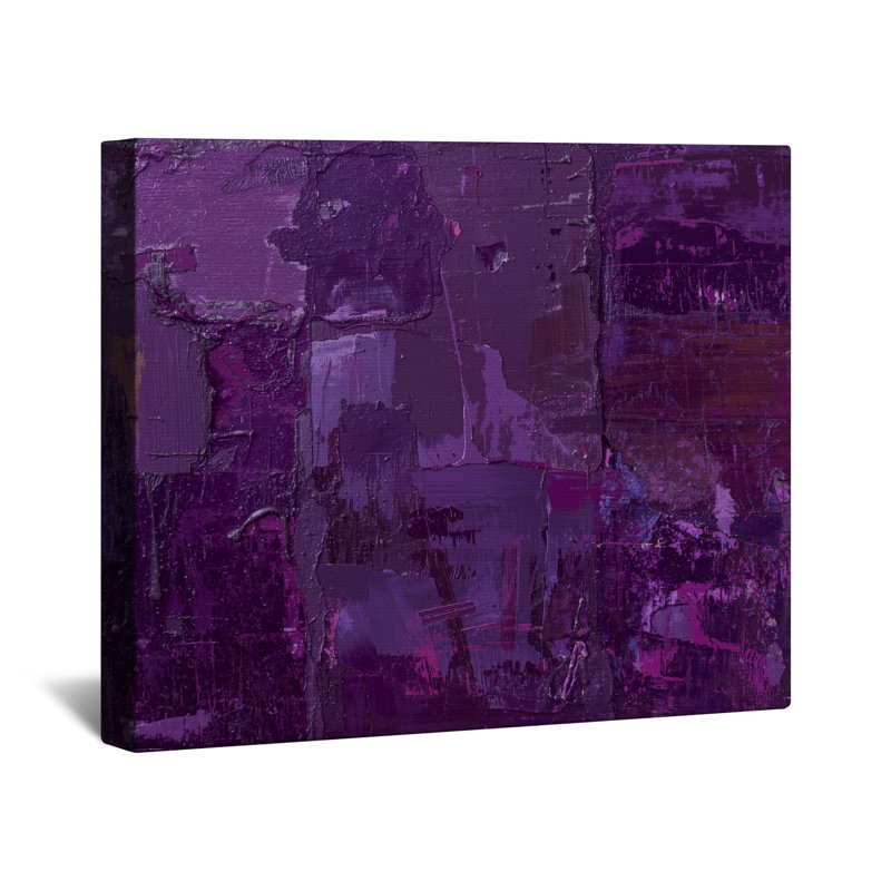 Toile de galerie mauve texturée abstraite en plusieurs tailles, 16 po x 16 po