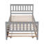 Lit simple avec couchette et plateforme, sans sommier, idéal pour les petites chambres et les espaces invités, gris-118038134