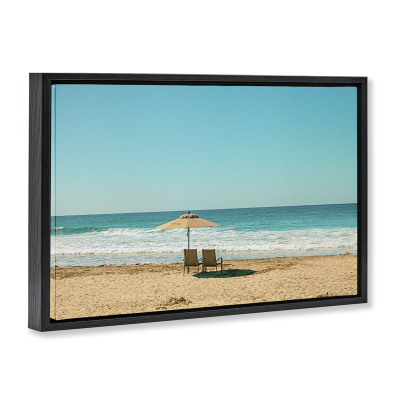 Cadre flottant pour regarder les vagues Beach Calm, conçu par Norm Stelfox, Cadre flottant noir de jais, H 17 po x l 25 po